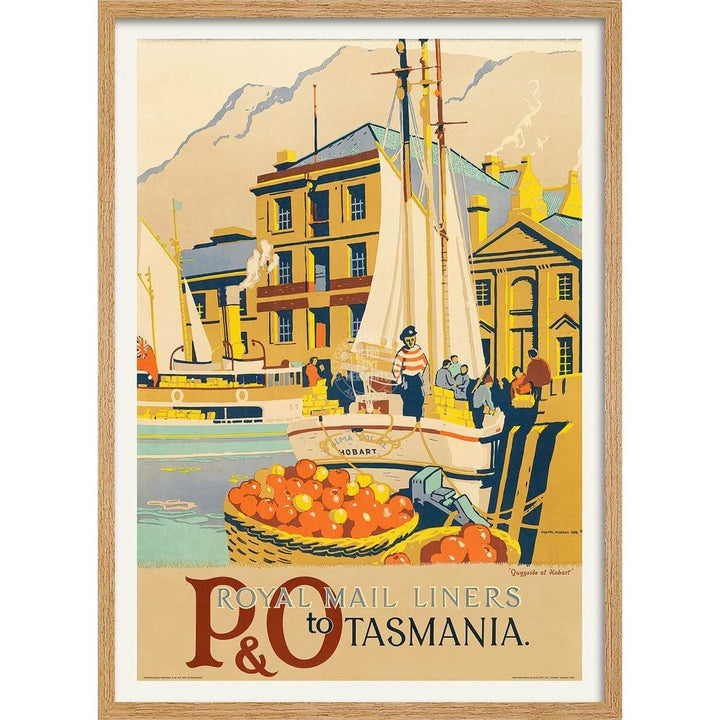 P&o To Tasmania | Australia 422Mm X 295Mm 16.6 11.6 A3 / Natural Oak Print Art