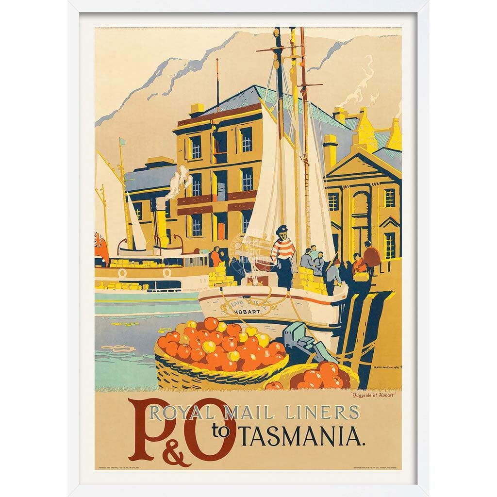 P&o To Tasmania | Australia 422Mm X 295Mm 16.6 11.6 A3 / White Print Art