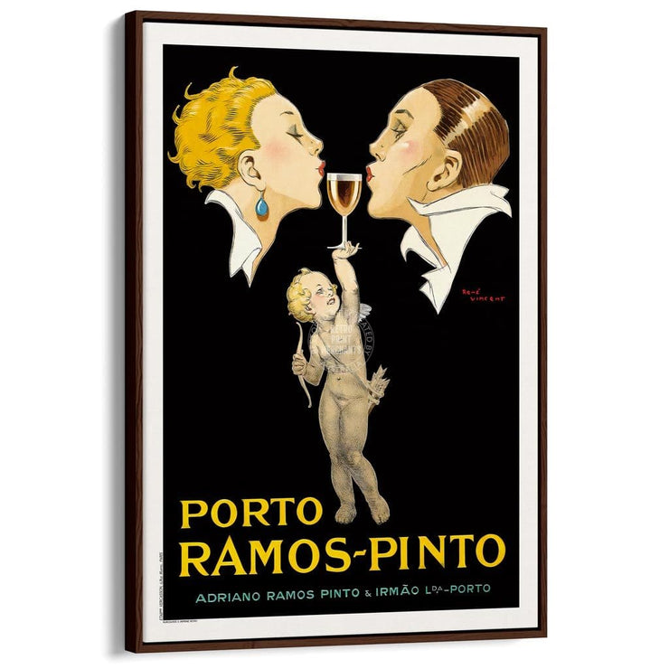 Porto Ramos-Pinto | France A3 297 X 420Mm 11.7 16.5 Inches / Canvas Floating Frame - Dark Oak Timber