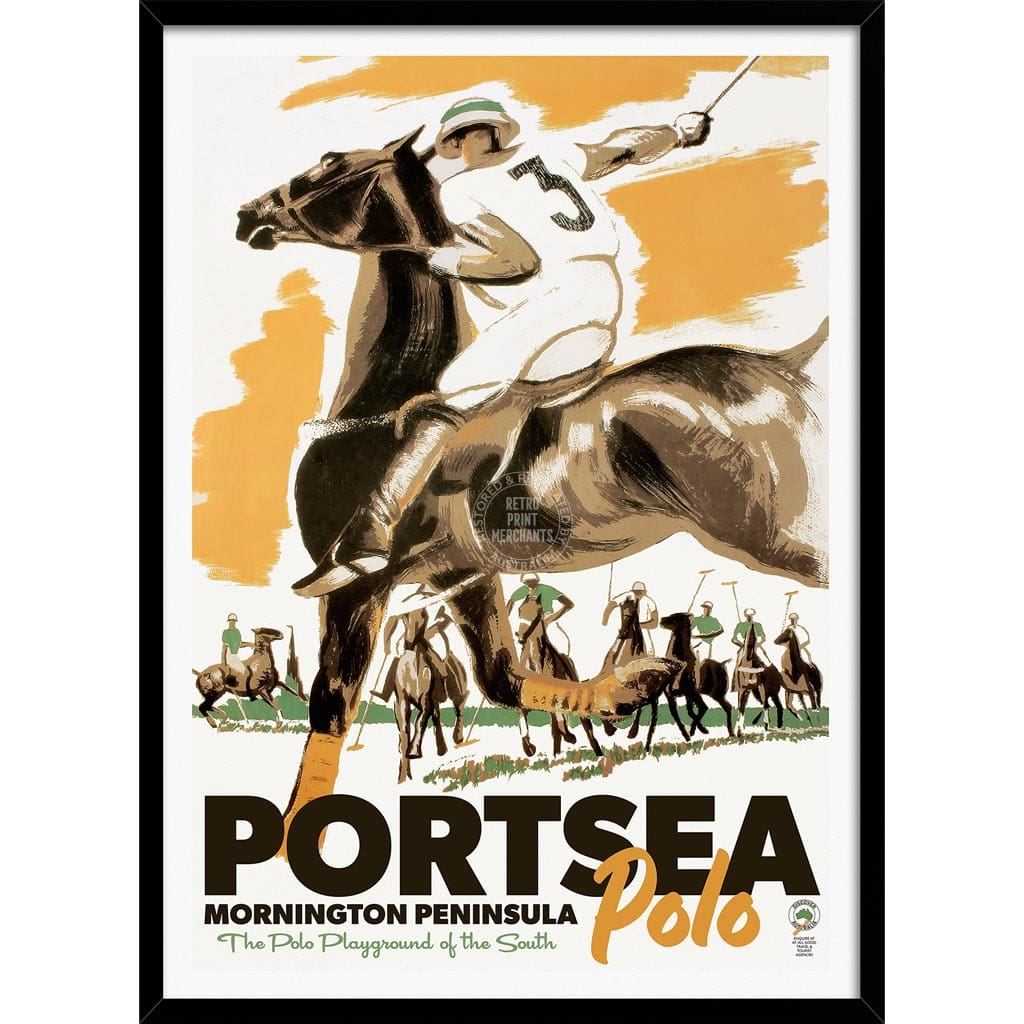 Portsea Polo | Australia 422Mm X 295Mm 16.6 11.6 A3 / Black Print Art