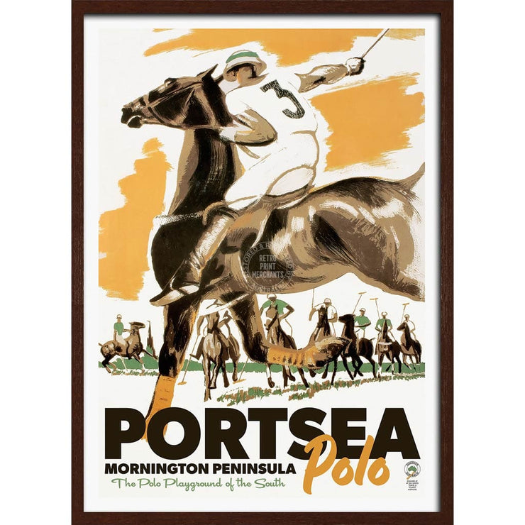Portsea Polo | Australia 422Mm X 295Mm 16.6 11.6 A3 / Dark Oak Print Art