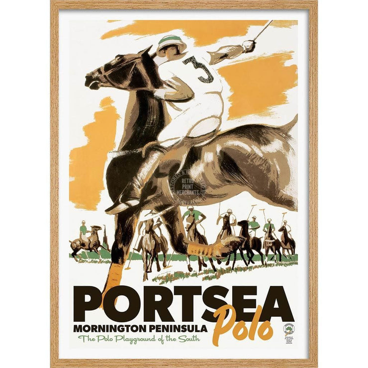 Portsea Polo | Australia 422Mm X 295Mm 16.6 11.6 A3 / Natural Oak Print Art