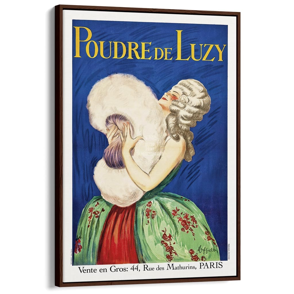 Poudre De Luzy 1919 | France A3 297 X 420Mm 11.7 16.5 Inches / Canvas Floating Frame - Dark Oak