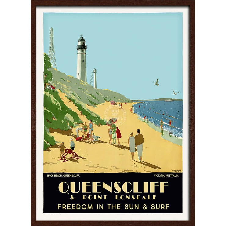 Queenscliff | Australia 422Mm X 295Mm 16.6 11.6 A3 / Black Print Art