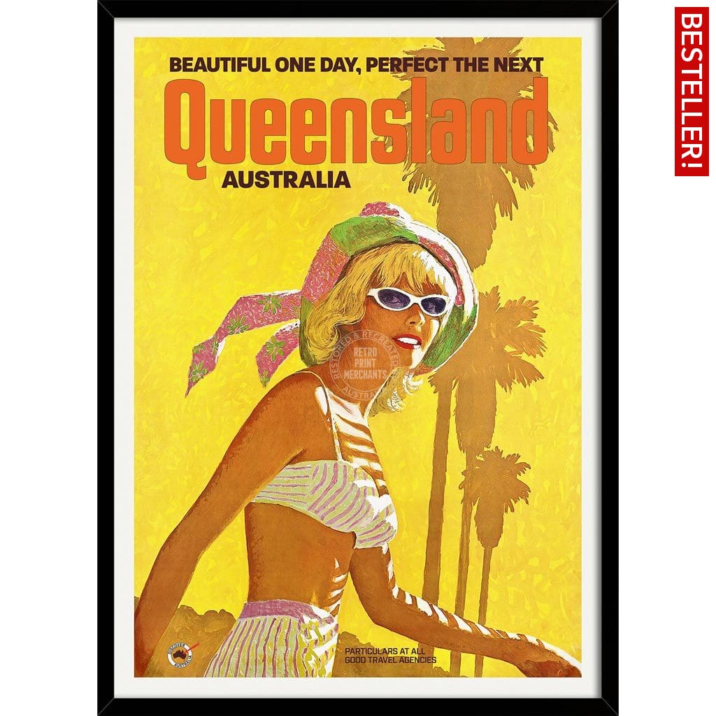 Queensland | Australia 422Mm X 295Mm 16.6 11.6 A3 / Black Print Art