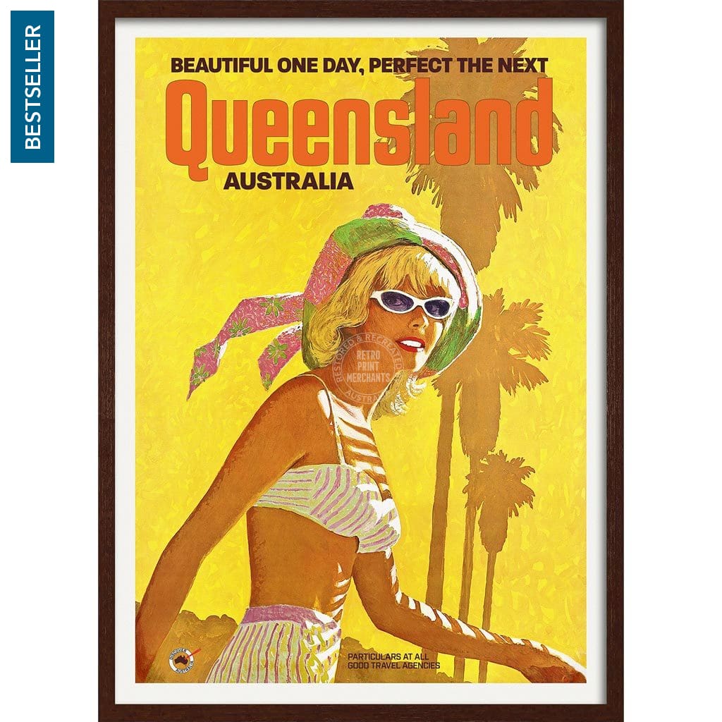 Queensland | Australia 422Mm X 295Mm 16.6 11.6 A3 / Dark Oak Print Art