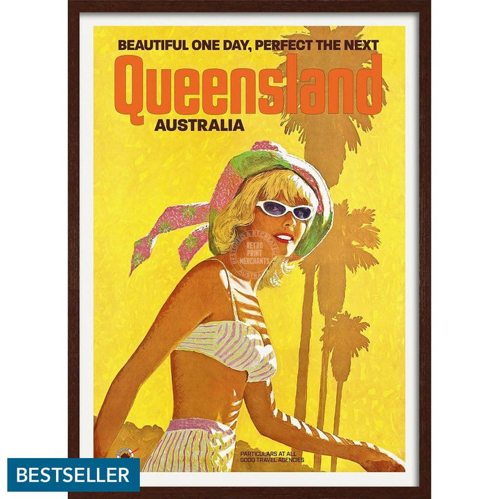 Queensland | Australia 422Mm X 295Mm 16.6 11.6 A3 / Dark Oak Print Art