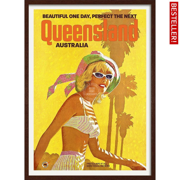 Queensland | Australia 422Mm X 295Mm 16.6 11.6 A3 / Dark Oak Print Art