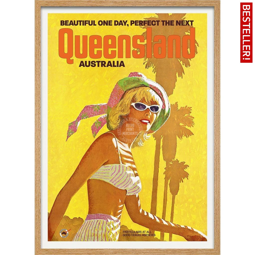 Queensland | Australia 422Mm X 295Mm 16.6 11.6 A3 / Natural Oak Print Art