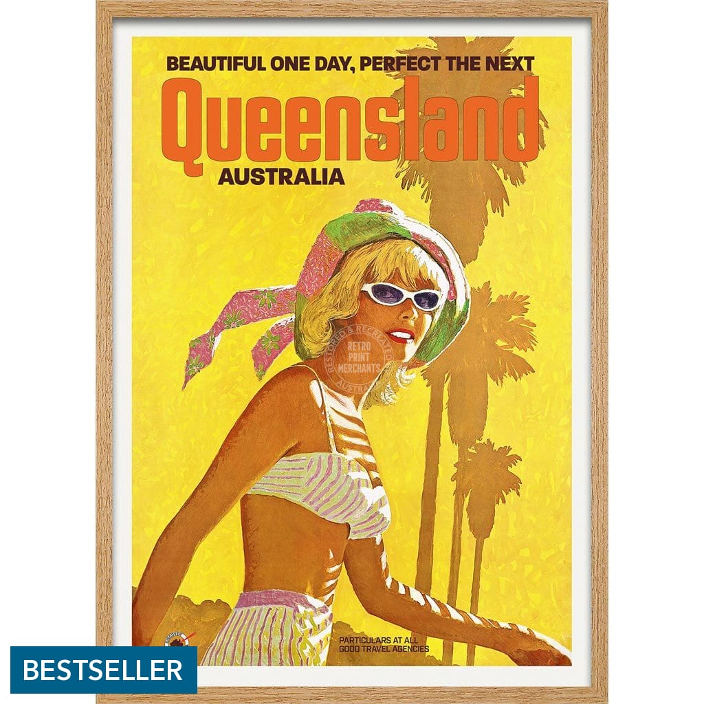 Queensland | Australia 422Mm X 295Mm 16.6 11.6 A3 / Natural Oak Print Art