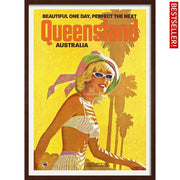 Queensland | Australia 422Mm X 295Mm 16.6 11.6 A3 / Dark Oak Print Art
