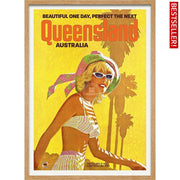 Queensland | Australia 422Mm X 295Mm 16.6 11.6 A3 / Natural Oak Print Art