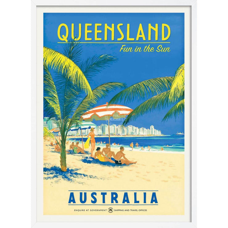 Queensland Fun In The Sun | Australia 422Mm X 295Mm 16.6 11.6 A3 / White Print Art