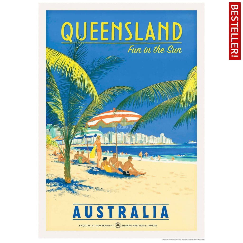 Queensland Fun In The Sun | Australia 422Mm X 295Mm 16.6 11.6 A3 / Unframed Print Art