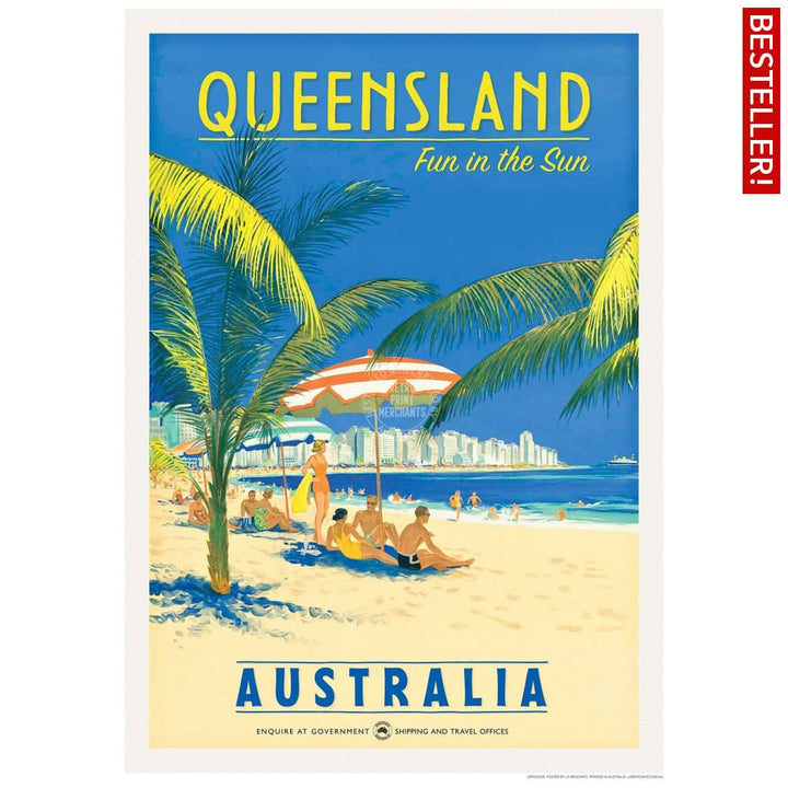Queensland Fun In The Sun | Australia 422Mm X 295Mm 16.6 11.6 A3 / Unframed Print Art