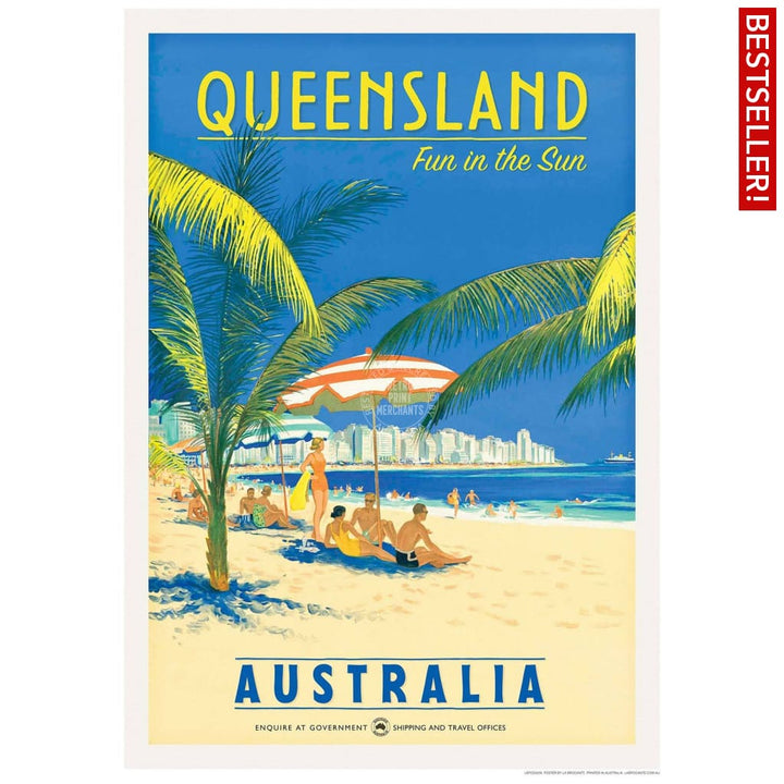 Queensland Fun In The Sun | Australia 422Mm X 295Mm 16.6 11.6 A3 / Unframed Print Art
