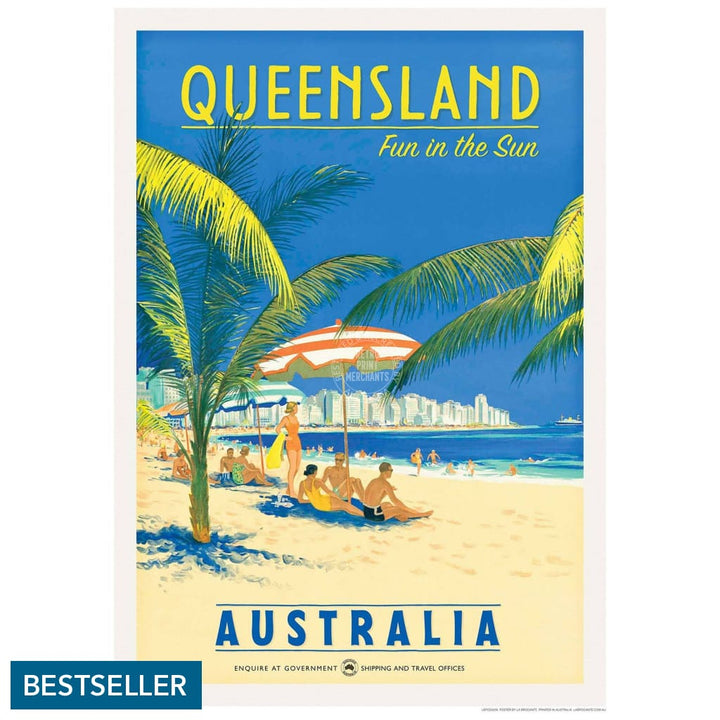 Queensland Fun In The Sun | Australia 422Mm X 295Mm 16.6 11.6 A3 / Unframed Print Art