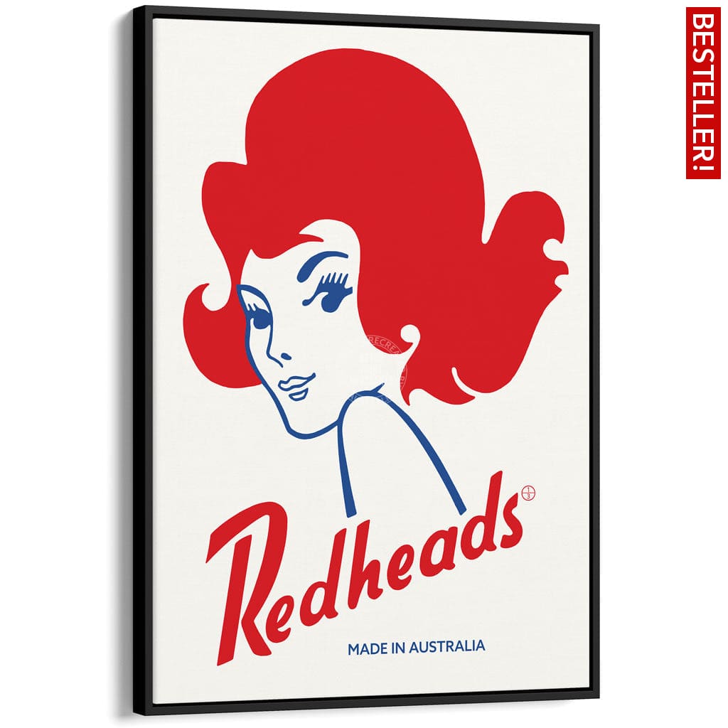 REDHEADS MATCHES 1971 | AUSTRALIA A3 | 297 x 420mm | 11.7 x 16.5 inches / Canvas Floating Frame: Black Timber Print Art