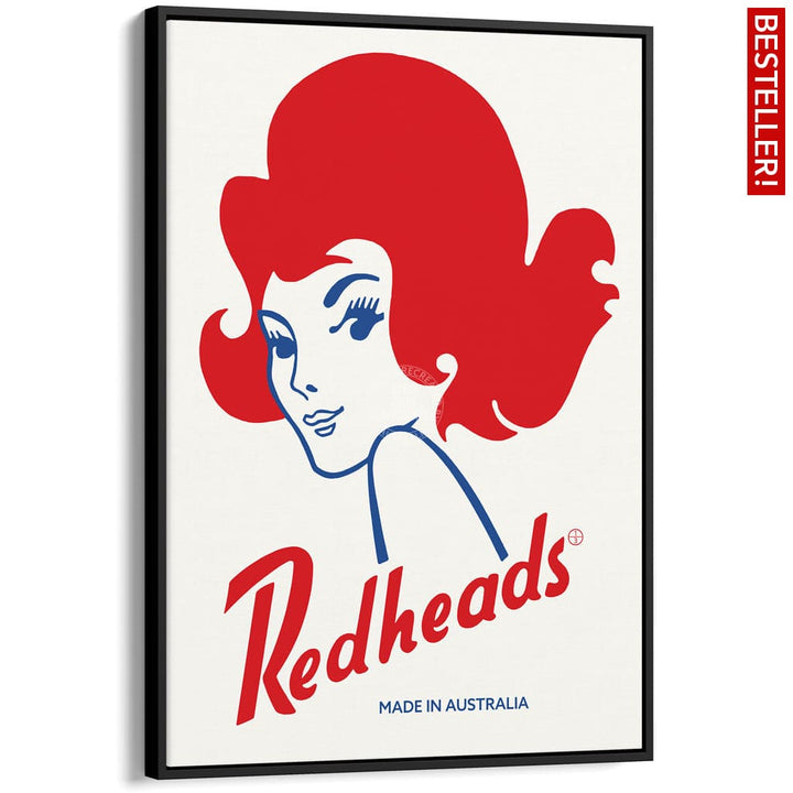 REDHEADS MATCHES 1971 | AUSTRALIA A3 | 297 x 420mm | 11.7 x 16.5 inches / Canvas Floating Frame: Black Timber Print Art