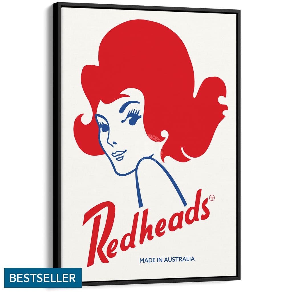 REDHEADS MATCHES 1971 | AUSTRALIA A3 | 297 x 420mm | 11.7 x 16.5 inches / Canvas Floating Frame: Black Timber Print Art