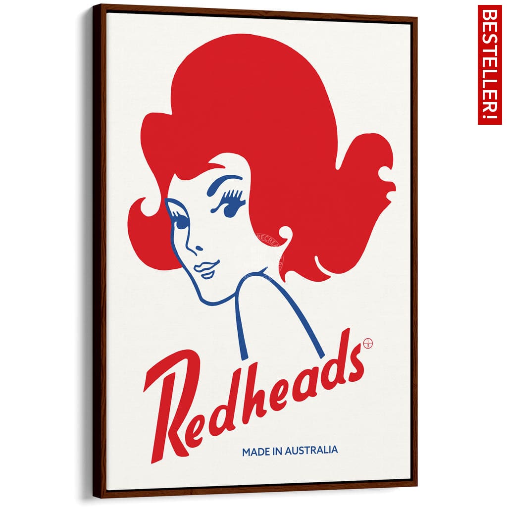 REDHEADS MATCHES 1971 | AUSTRALIA A3 | 297 x 420mm | 11.7 x 16.5 inches / Canvas Floating Frame: Chocolate Oak Timber