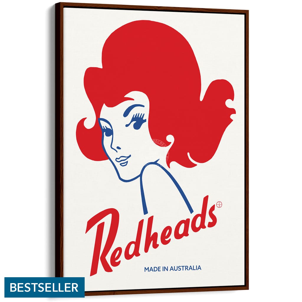 REDHEADS MATCHES 1971 | AUSTRALIA A3 | 297 x 420mm | 11.7 x 16.5 inches / Canvas Floating Frame: Chocolate Oak Timber