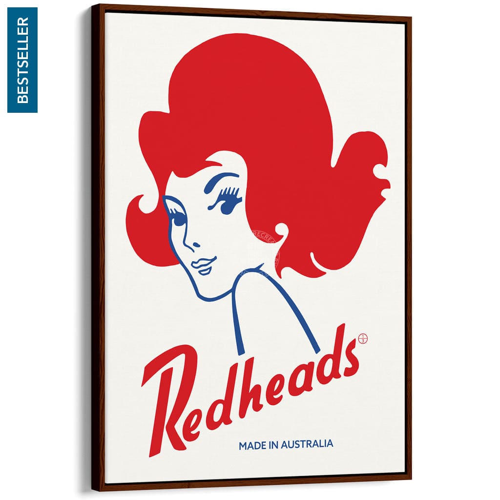 REDHEADS MATCHES 1971 | AUSTRALIA A3 | 297 x 420mm | 11.7 x 16.5 inches / Canvas Floating Frame: Chocolate Oak Timber