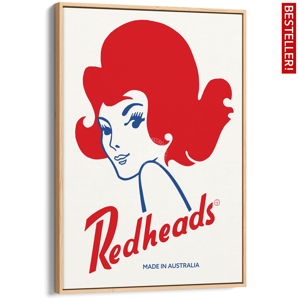 REDHEADS MATCHES 1971 | AUSTRALIA A3 | 297 x 420mm | 11.7 x 16.5 inches / Canvas Floating Frame: Natural Oak Timber