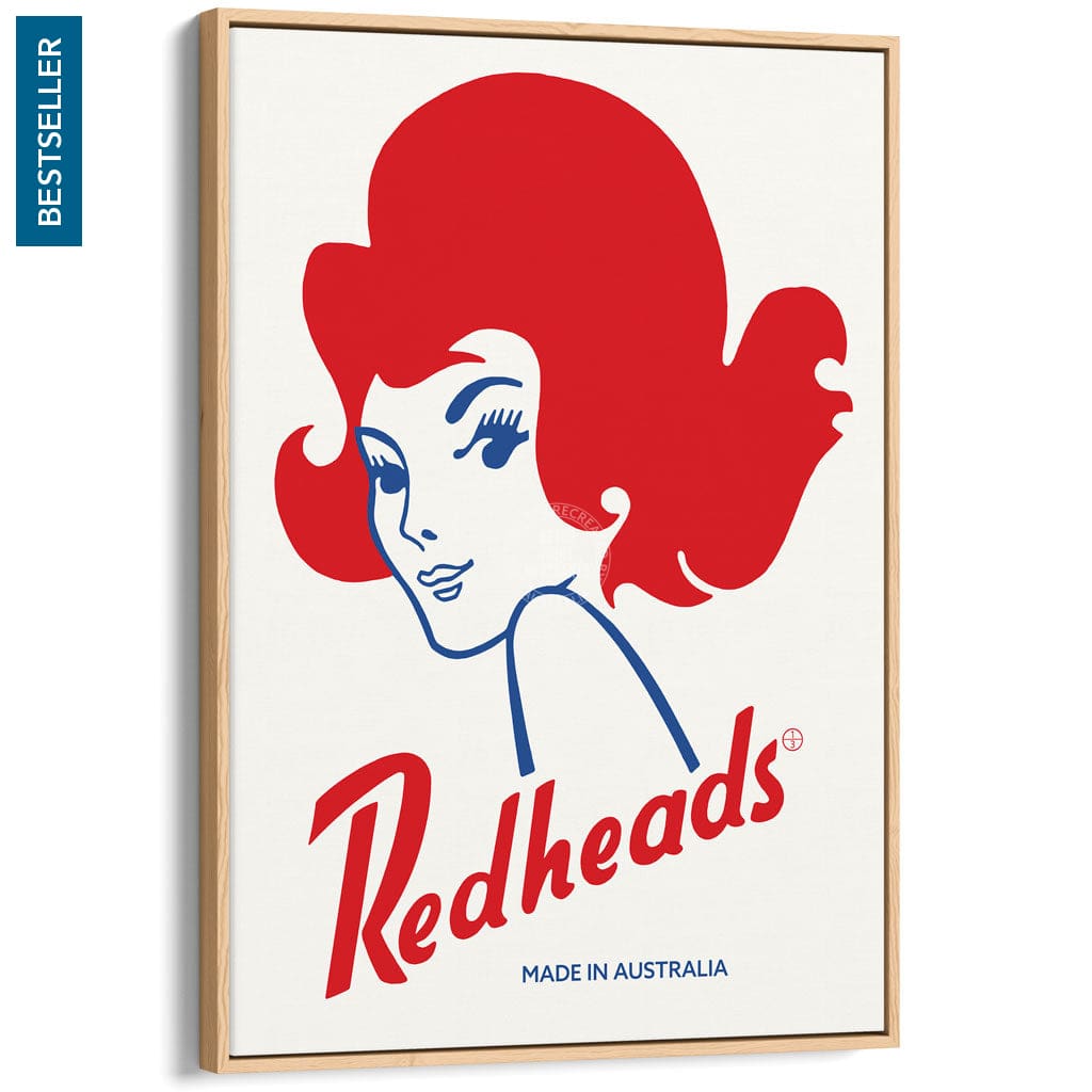 REDHEADS MATCHES 1971 | AUSTRALIA A3 | 297 x 420mm | 11.7 x 16.5 inches / Canvas Floating Frame: Natural Oak Timber