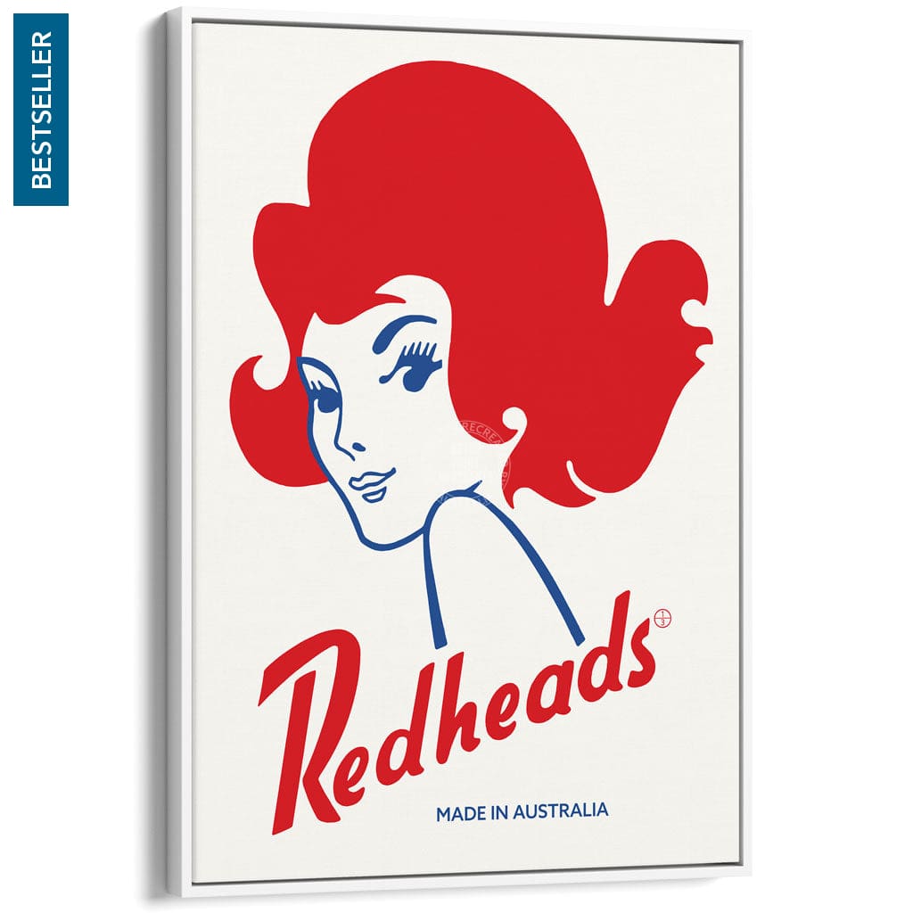 REDHEADS MATCHES 1971 | AUSTRALIA A3 | 297 x 420mm | 11.7 x 16.5 inches / Canvas Floating Frame: White Timber Print Art