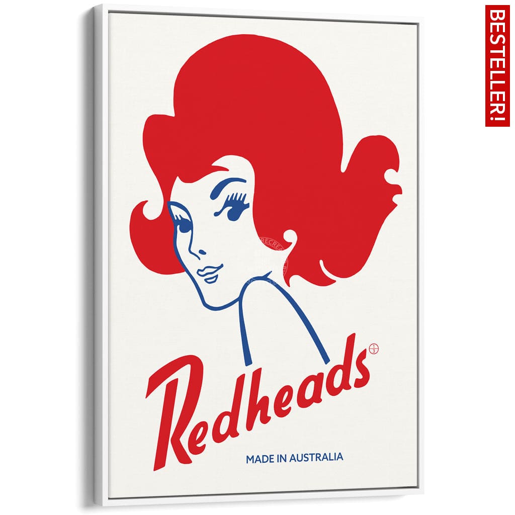 REDHEADS MATCHES 1971 | AUSTRALIA A3 | 297 x 420mm | 11.7 x 16.5 inches / Canvas Floating Frame: White Timber Print Art