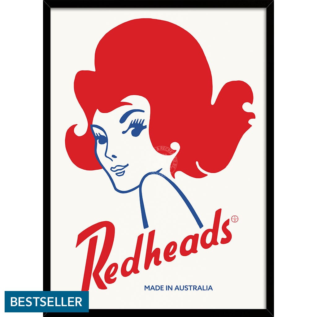 REDHEADS MATCHES 1971 | AUSTRALIA A3 | 297 x 420mm | 11.7 x 16.5 inches / Framed Print: Black Timber Print Art