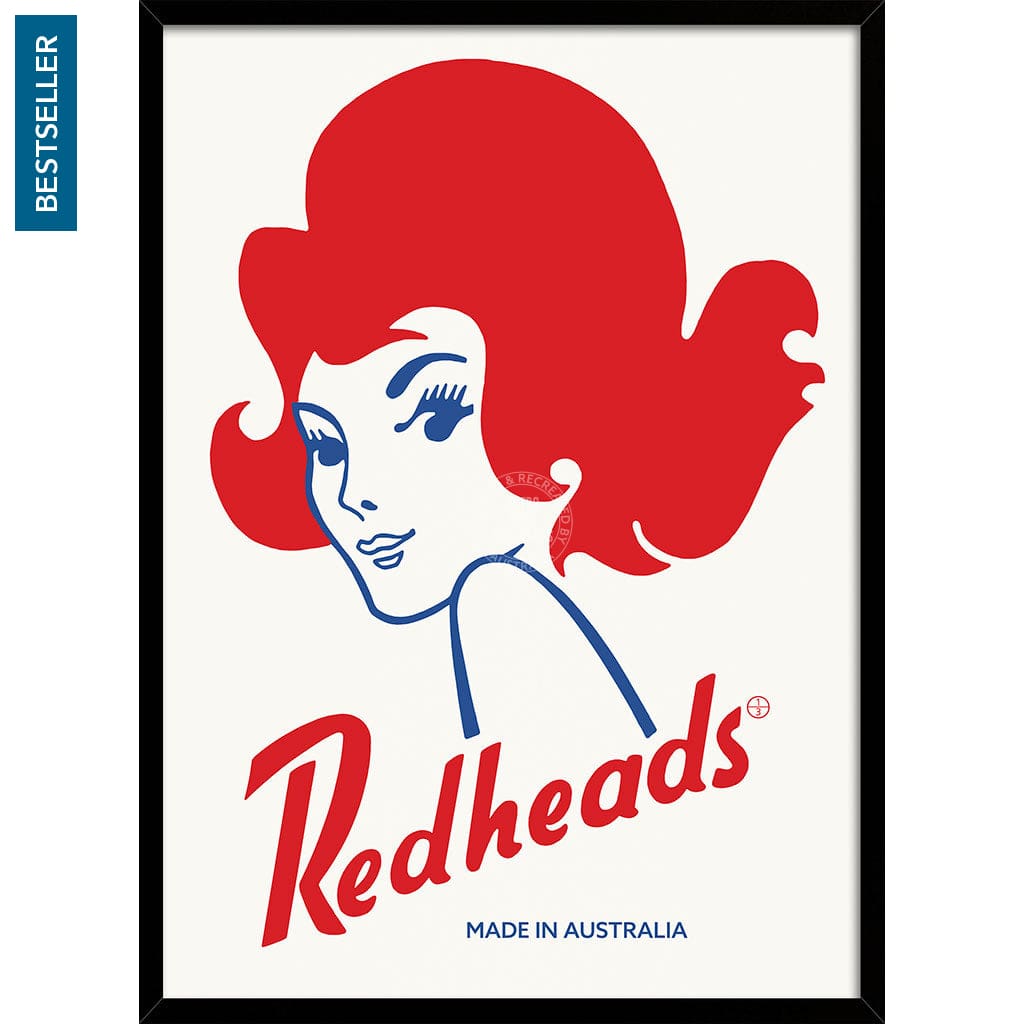 REDHEADS MATCHES 1971 | AUSTRALIA A3 | 297 x 420mm | 11.7 x 16.5 inches / Framed Print: Black Timber Print Art