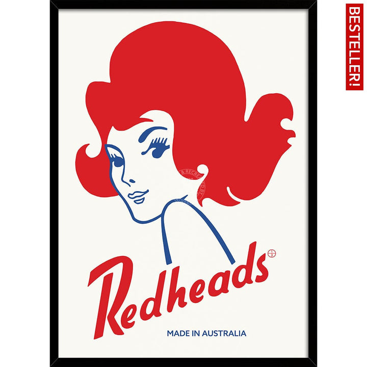 REDHEADS MATCHES 1971 | AUSTRALIA A3 | 297 x 420mm | 11.7 x 16.5 inches / Framed Print: Black Timber Print Art