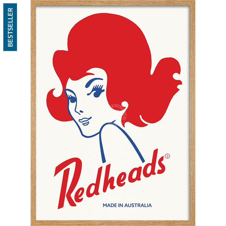 REDHEADS MATCHES 1971 | AUSTRALIA A3 | 297 x 420mm | 11.7 x 16.5 inches / Framed Print: Natural Oak Timber Print Art
