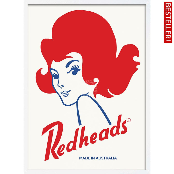 REDHEADS MATCHES 1971 | AUSTRALIA A3 | 297 x 420mm | 11.7 x 16.5 inches / Framed Print: White Timber Print Art