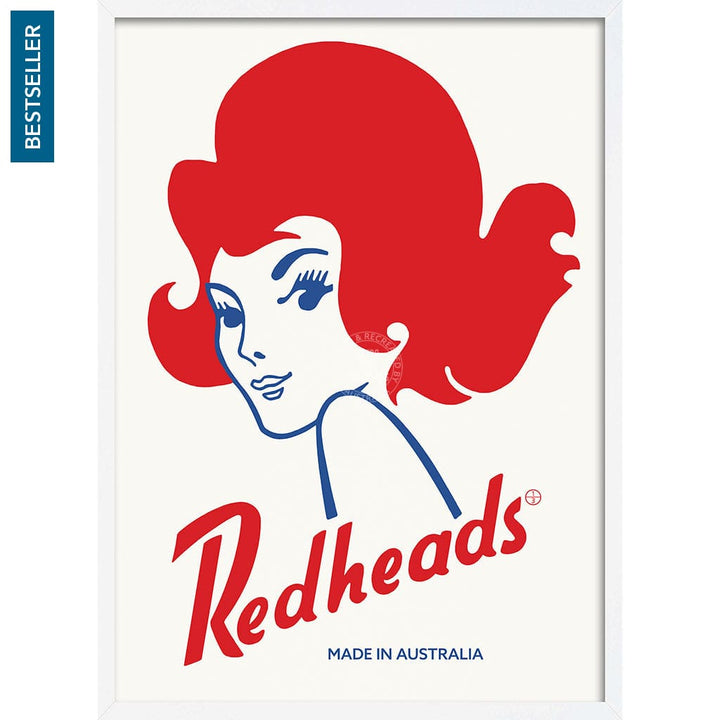 REDHEADS MATCHES 1971 | AUSTRALIA A3 | 297 x 420mm | 11.7 x 16.5 inches / Framed Print: White Timber Print Art