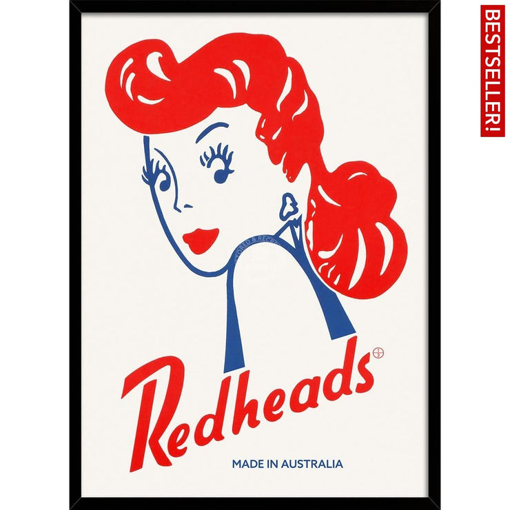 Redheads Matches | Australia A3 297 X 420Mm 11.7 16.5 Inches / Framed Print - Black Timber Art