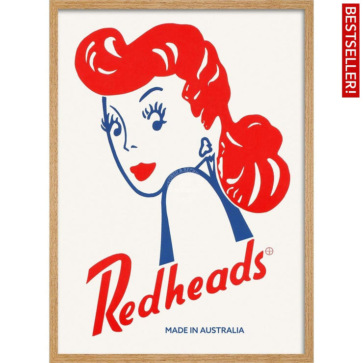 Redheads Matches | Australia A3 297 X 420Mm 11.7 16.5 Inches / Framed Print - Natural Oak Timber Art