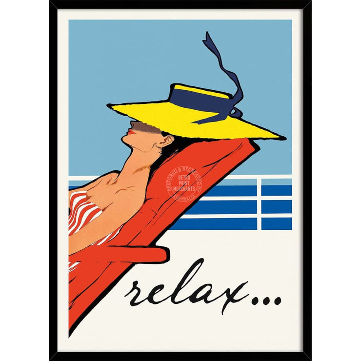 Relax | France 422Mm X 295Mm 16.6 11.6 A3 / Black Print Art