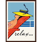 Relax | France 422Mm X 295Mm 16.6 11.6 A3 / Dark Oak Print Art