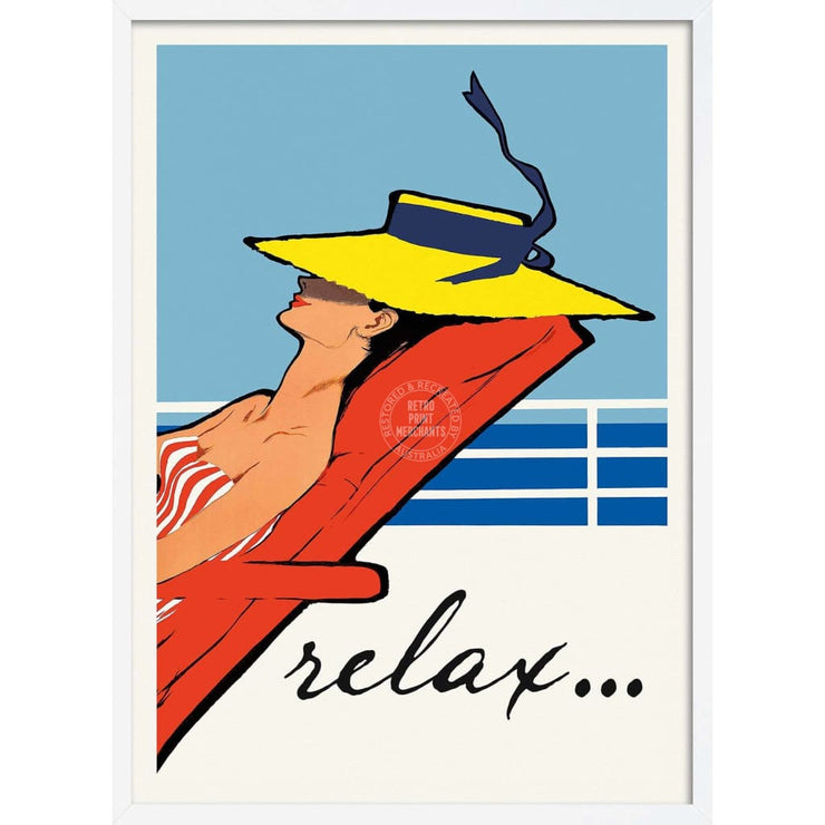 Relax | France 422Mm X 295Mm 16.6 11.6 A3 / White Print Art