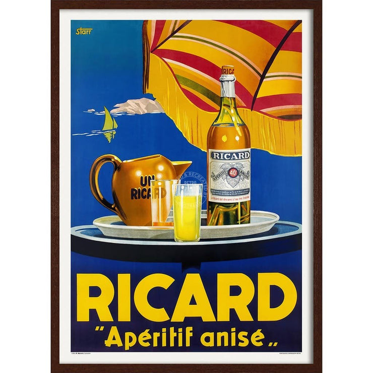 Ricard Apéritif | France 422Mm X 295Mm 16.6 11.6 A3 / Dark Oak Print Art