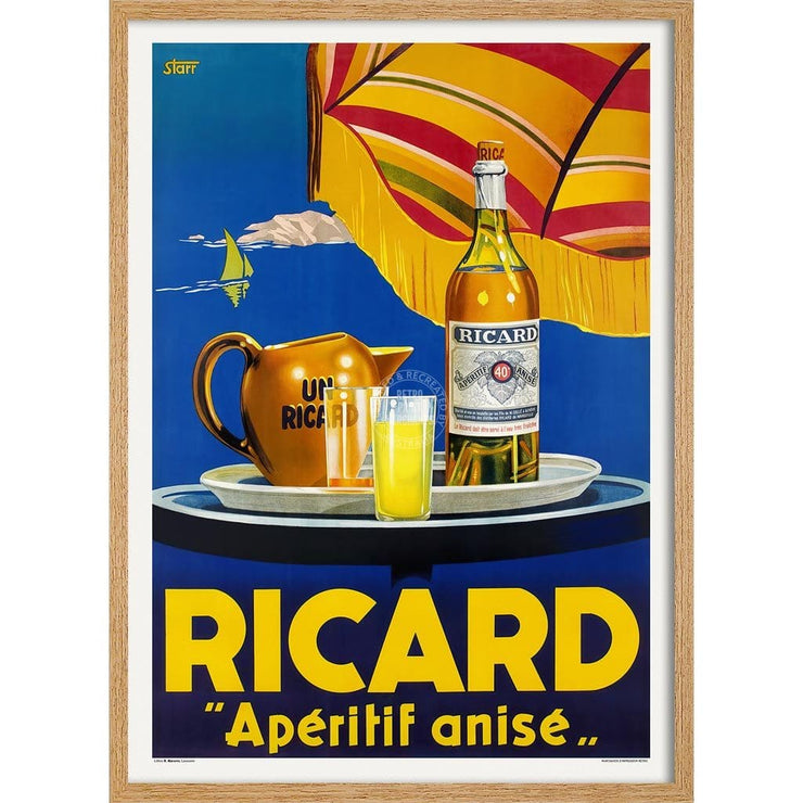 Ricard Apéritif | France 422Mm X 295Mm 16.6 11.6 A3 / Natural Oak Print Art