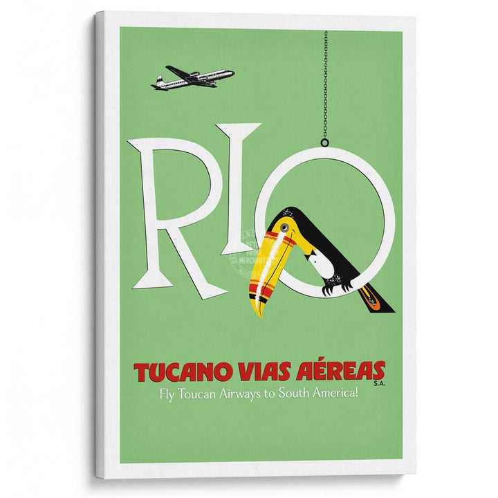 RIO TOUCAN | BRAZIL A3 | 297 x 420mm | 11.7 x 16.5 inches / Stretched Canvas Print Art