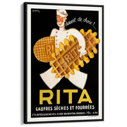 Rita The Dessert Of Choice | France A3 297 X 420Mm 11.7 16.5 Inches / Canvas Floating Frame - Black
