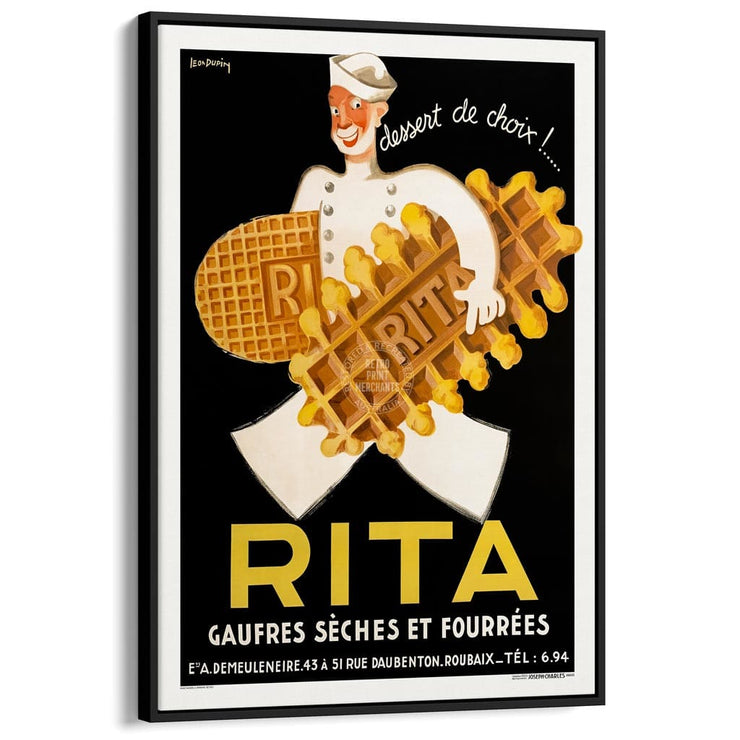 Rita The Dessert Of Choice | France A3 297 X 420Mm 11.7 16.5 Inches / Canvas Floating Frame - Black