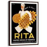 Rita The Dessert Of Choice | France A3 297 X 420Mm 11.7 16.5 Inches / Canvas Floating Frame - Dark