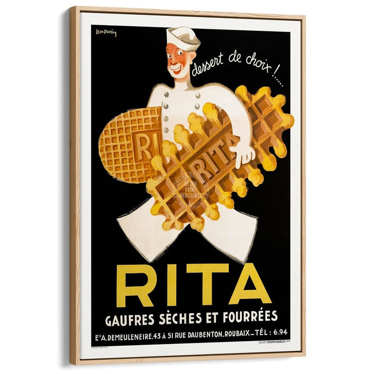 Rita The Dessert Of Choice | France A3 297 X 420Mm 11.7 16.5 Inches / Canvas Floating Frame -