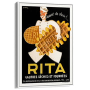 Rita The Dessert Of Choice | France A3 297 X 420Mm 11.7 16.5 Inches / Canvas Floating Frame - White